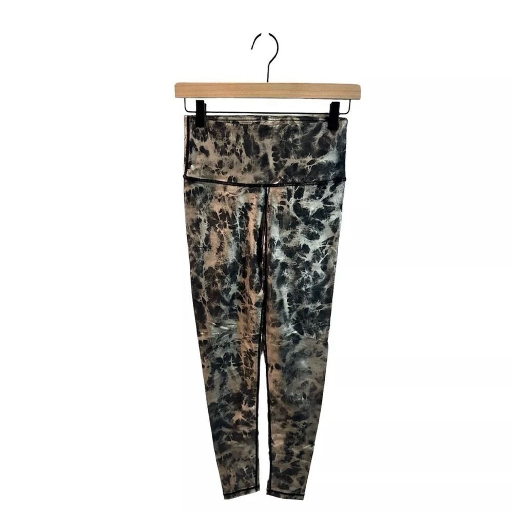 Savvi Metallic Black and Silver Leggings